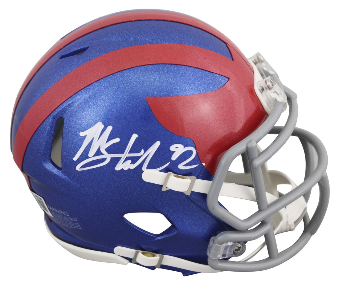 Michael Strahan Signed 2024 Giants On-Field Mini Helmet BAS Witnessed (1 of 2)