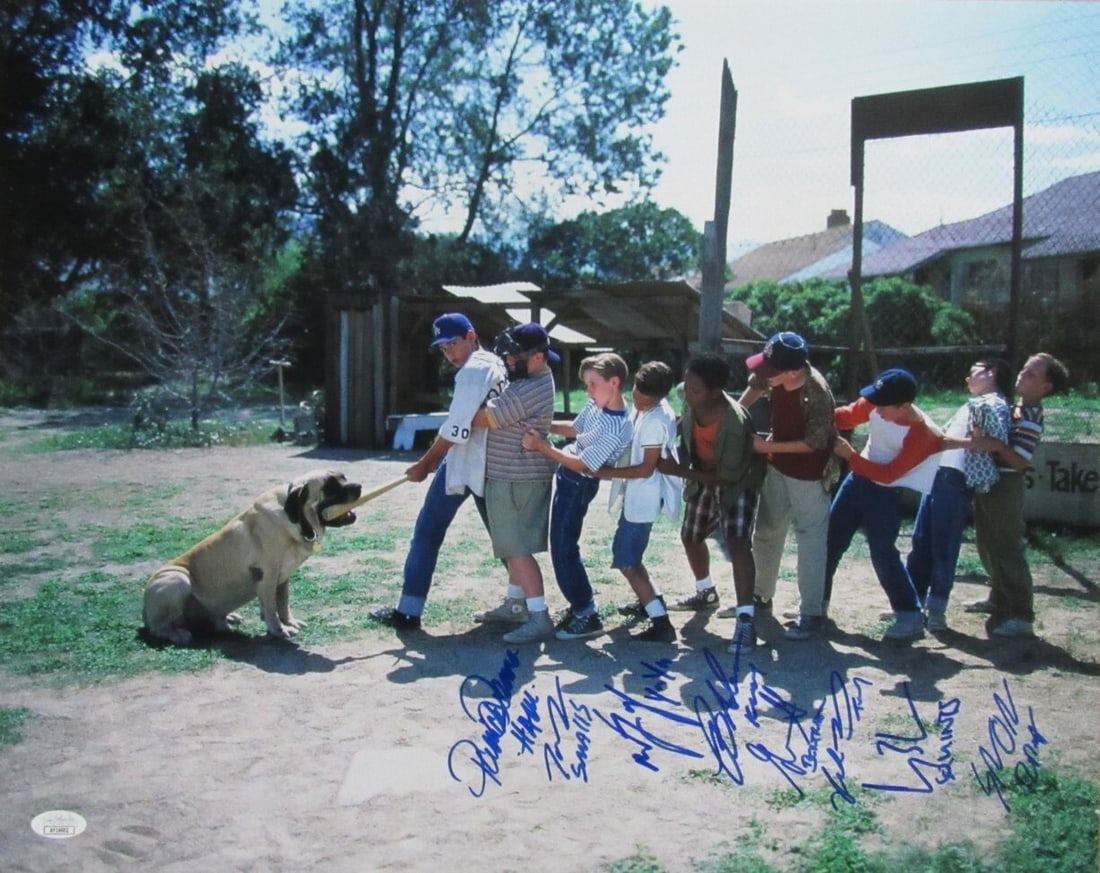 The Sandlot 16x20 Photo Autographed by 8 Actors JSA Certified: The Sandlot 16x20 Photo Autographed by 8 Actors JSA Certified This is an original 16x20 photo from the classic film "The Sandlot," autographed and inscribed by eight notable actors. The signatures inc