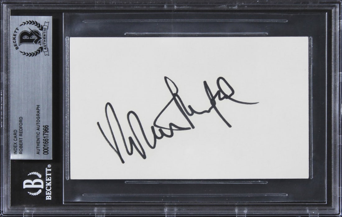 Robert Redford Out of Africa Signed 3x5 Index Card Beckett Authenticated (1 of 2)