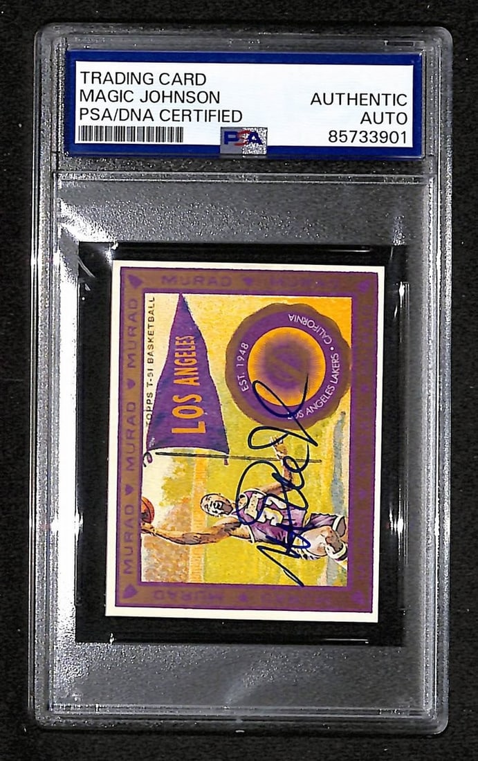 Magic Johnson Autographed 2009 Topps Murad Basketball Card 157 PSA DNA (1 of 2)