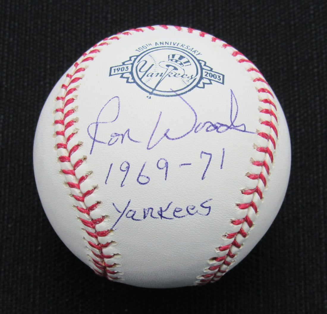 Ron Woods Signed Yankees 100th OML Baseball JSA Authenticated (1 of 2)