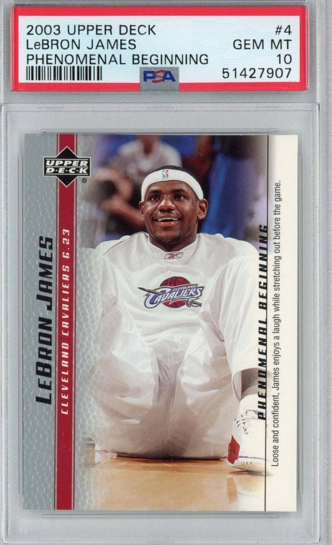 2003-04 Upper Deck LeBron James Rookie Card PSA 10 Phenomenal Beginnings #4 (1 of 2)