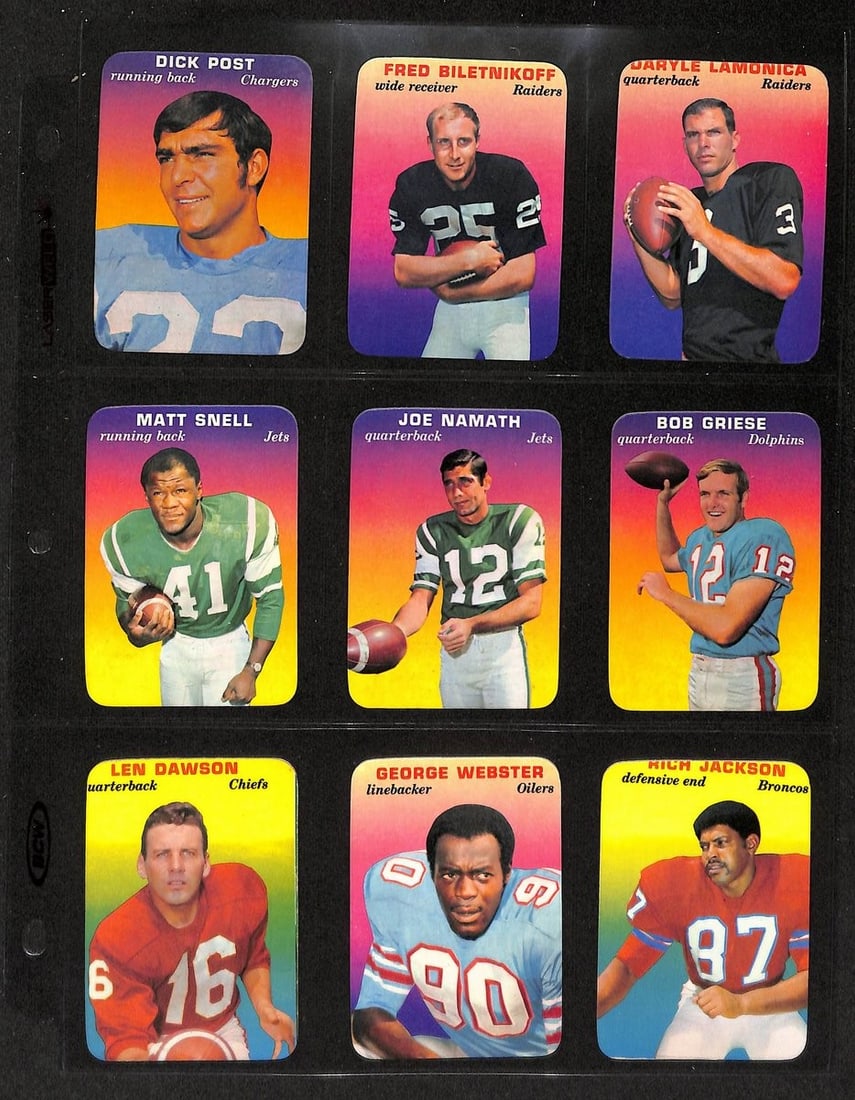 Complete 33 Card 1970 Topps Glossy Football Trading Card Set (1 of 8)