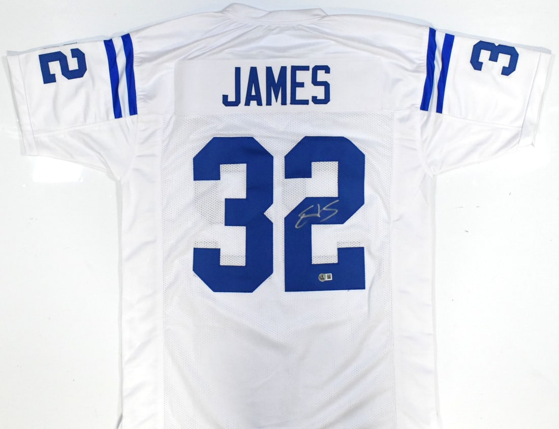 Edgerrin James Signed White Football Jersey Beckett W Authenticated (1 of 3)