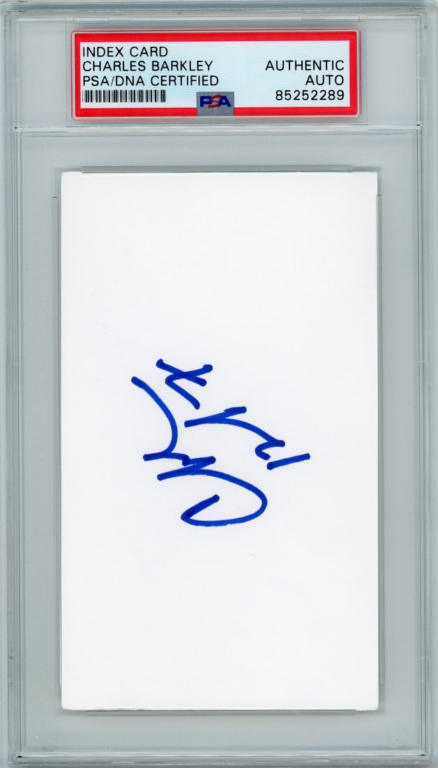 Charles Barkley Autographed Index Card PSA/DNA Certified (1 of 2)