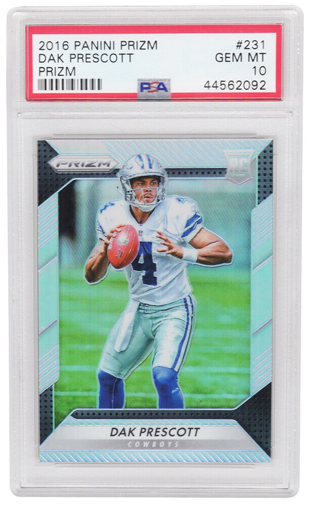 Dak Prescott 2016 Panini Prizm #231 Rookie Card PSA 10 Gem Mint (1 of 2)