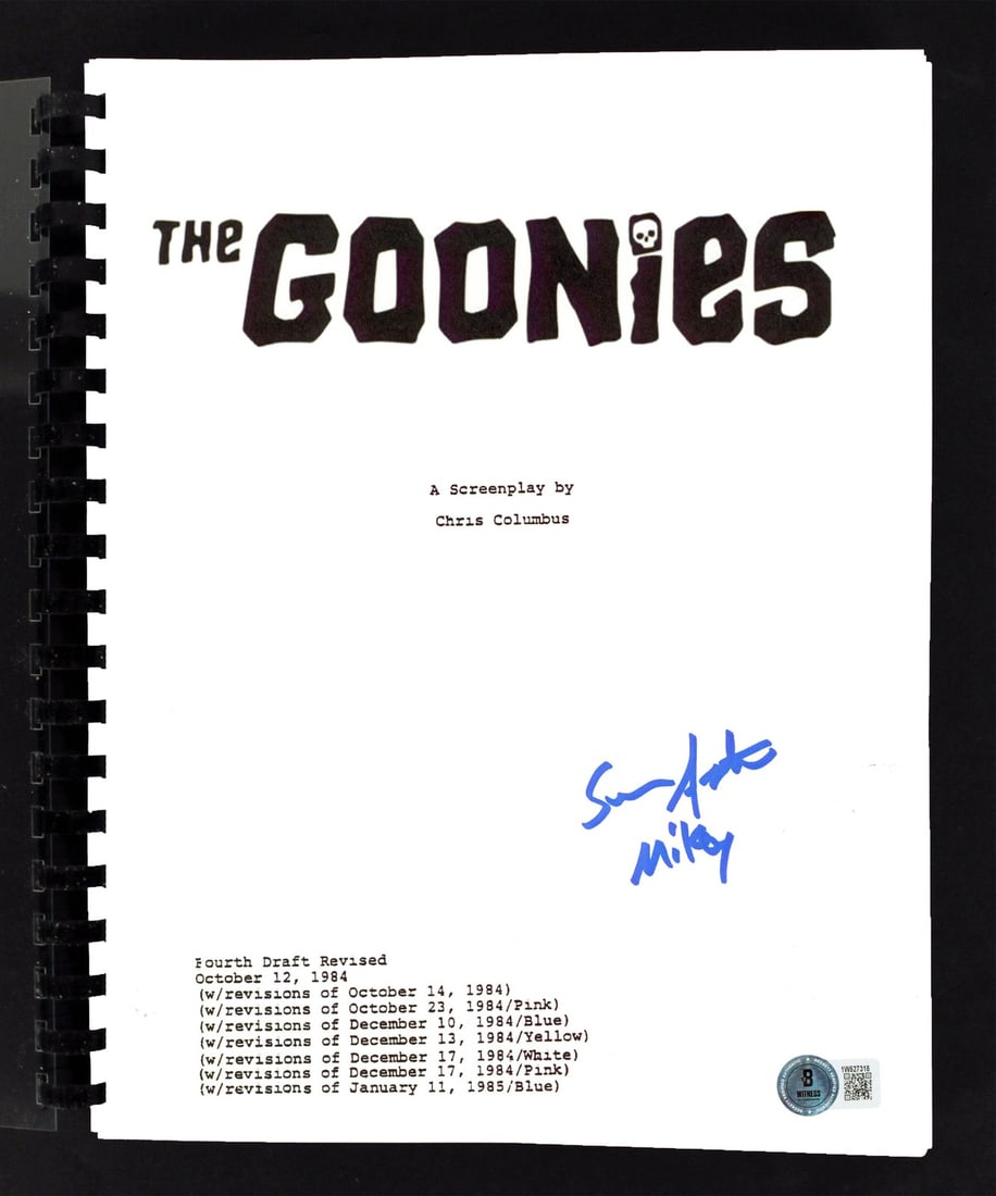 Sean Astin Signed Goonies Movie Script Mikey BAS Authenticated (1 of 3)