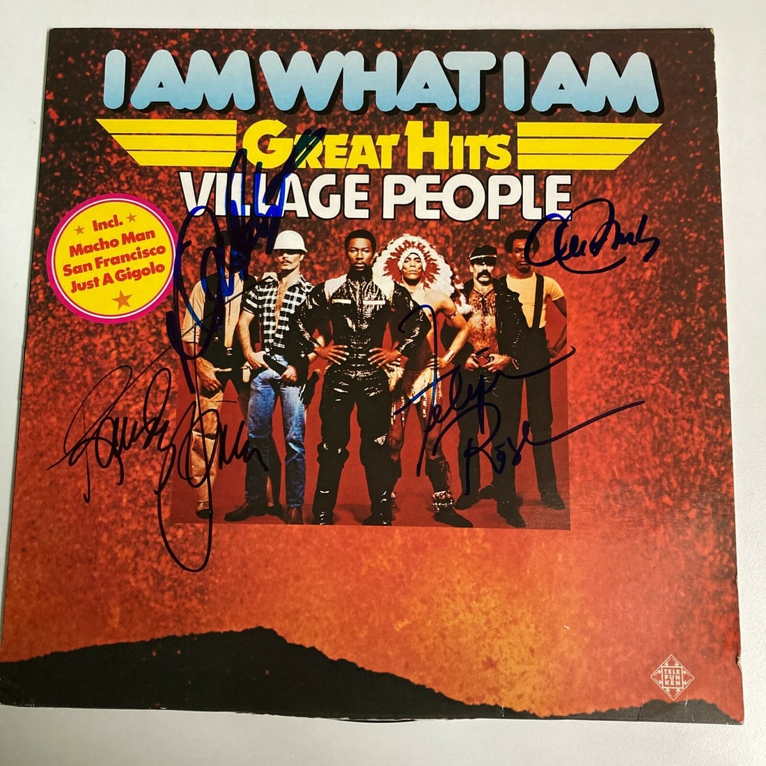 Village People Signed LP Album with JSA Certificate of Authenticity: Village People Signed LP Album with JSA Certificate of Authenticity Celebrate the iconic sounds of the Village People with this complete band signed LP record album. Authenticated by James Spence Auth