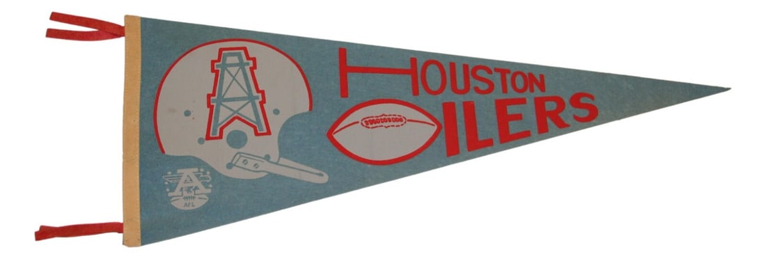 Vintage 1960's Houston Oilers AFL 30 Inch Pennant Collectible (1 of 4)