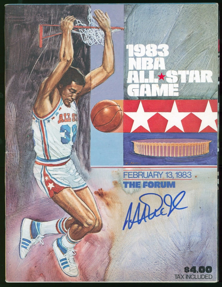 Magic Johnson Autographed 1983 NBA All-Star Program Los Angeles Lakers Beckett Certified (1 of 2)