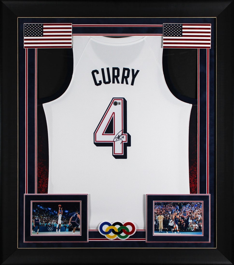 Framed Team USA Nike Jersey Signed by Stephen Curry Beckett Authenticated (1 of 2)