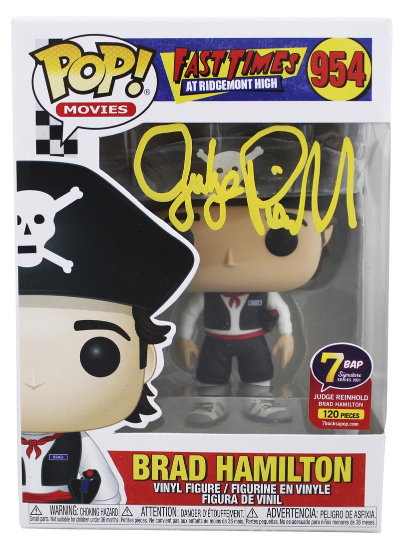 Judge Reinhold Signed Fast Times Brad Hamilton Funko Pop JSA Authenticated: Judge Reinhold Signed Fast Times Brad Hamilton Funko Pop JSA Authenticated This original, autographed Brad Hamilton #954 Funko Pop Vinyl Figure has been personally signed by Judge Reinhold, renowned f