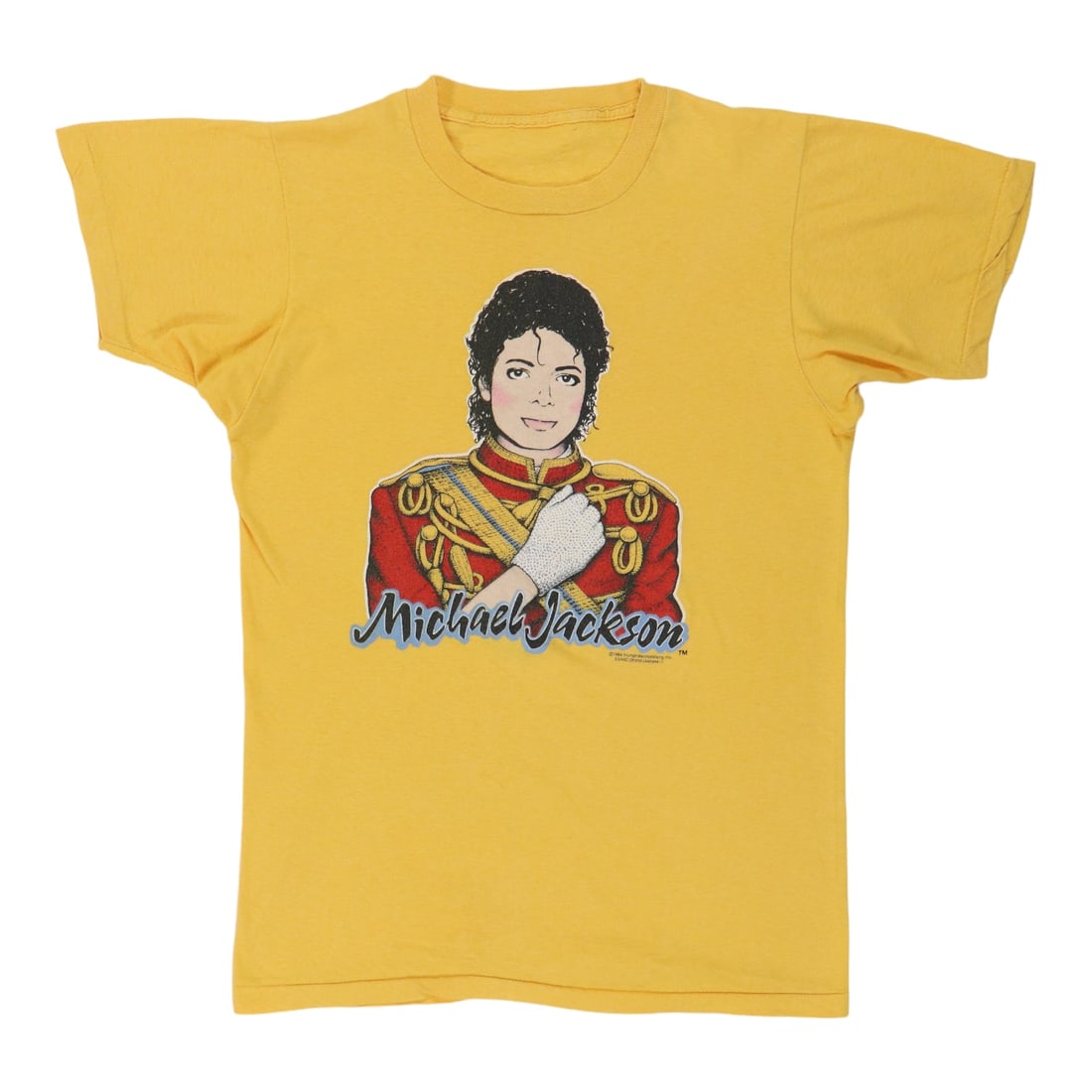 Vintage 1984 Yellow Michael Jackson Sparkling Glove Cotton Shirt (1 of 4)