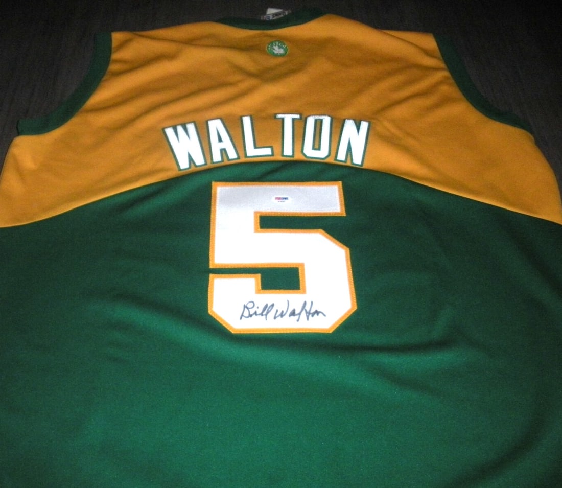 Bill Walton Signed Boston Celtics Majestic Jersey with PSA/DNA COA: Bill Walton Signed Boston Celtics Majestic Jersey with PSA/DNA COA Celebrate Boston Celtics history with this official licensed Majestic jersey signed by Bill Walton. A true collector's item for baske