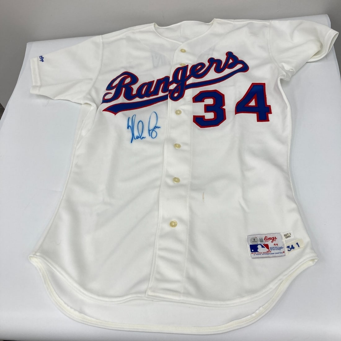 Nolan Ryan Signed 1991 Texas Rangers Game Jersey BAS Authenticated (1 of 9)