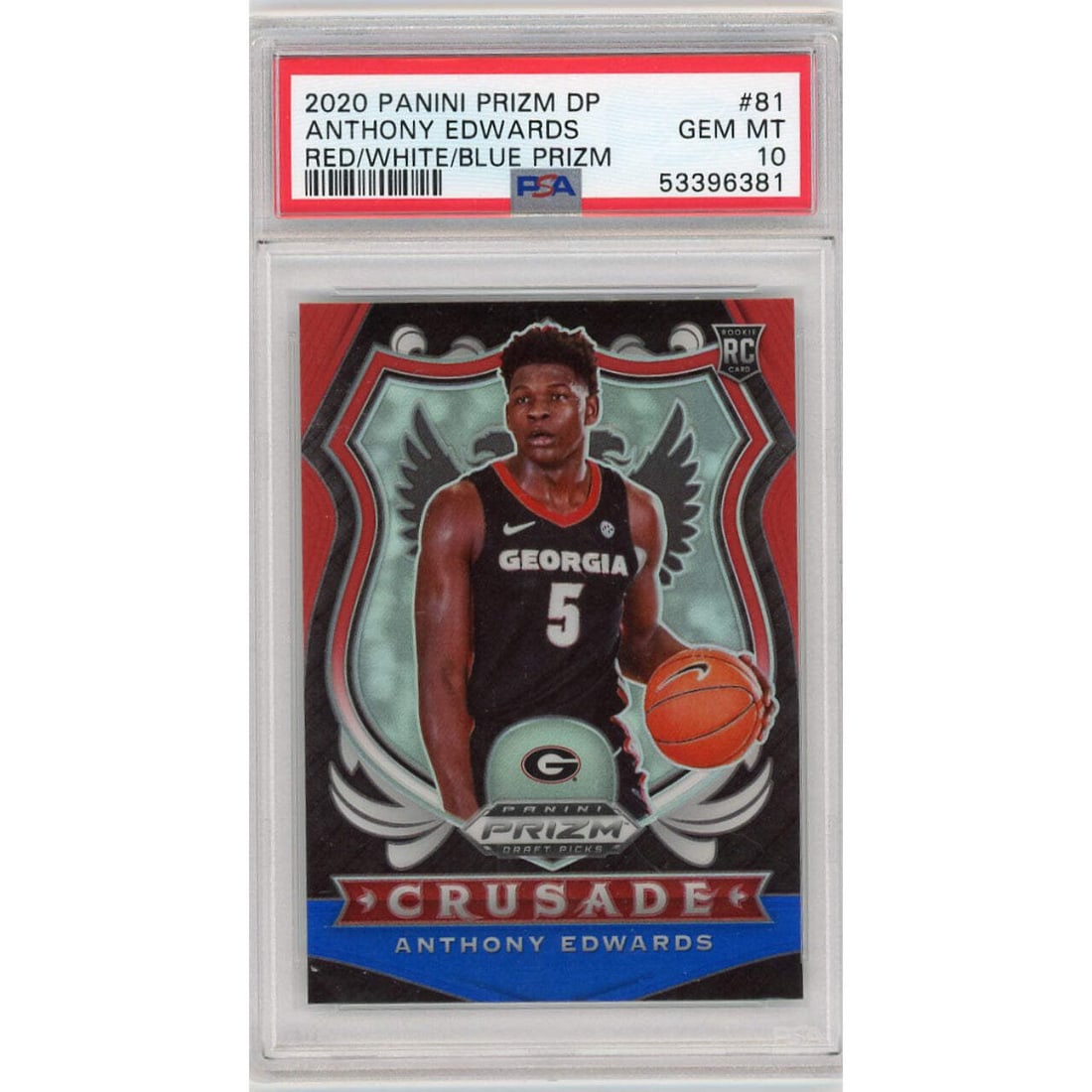 2020 Panini Prizm DP Anthony Edwards #81 PSA 10 Basketball Card (1 of 2)