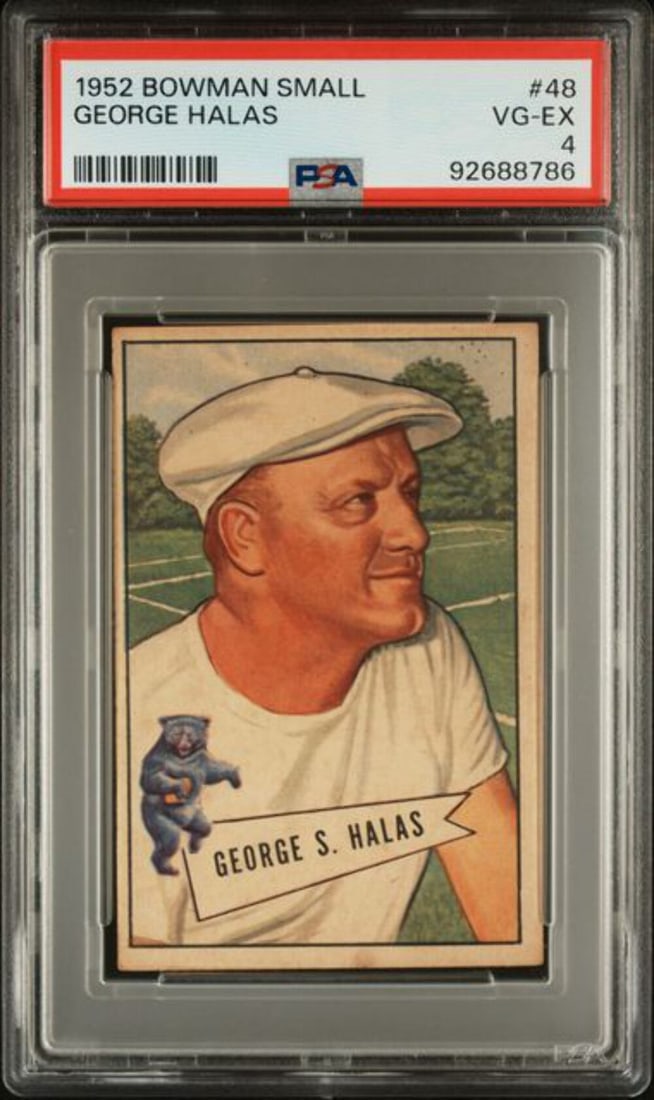 1952 Bowman George Halas #48 Football Card PSA 4 Authentic (1 of 2)