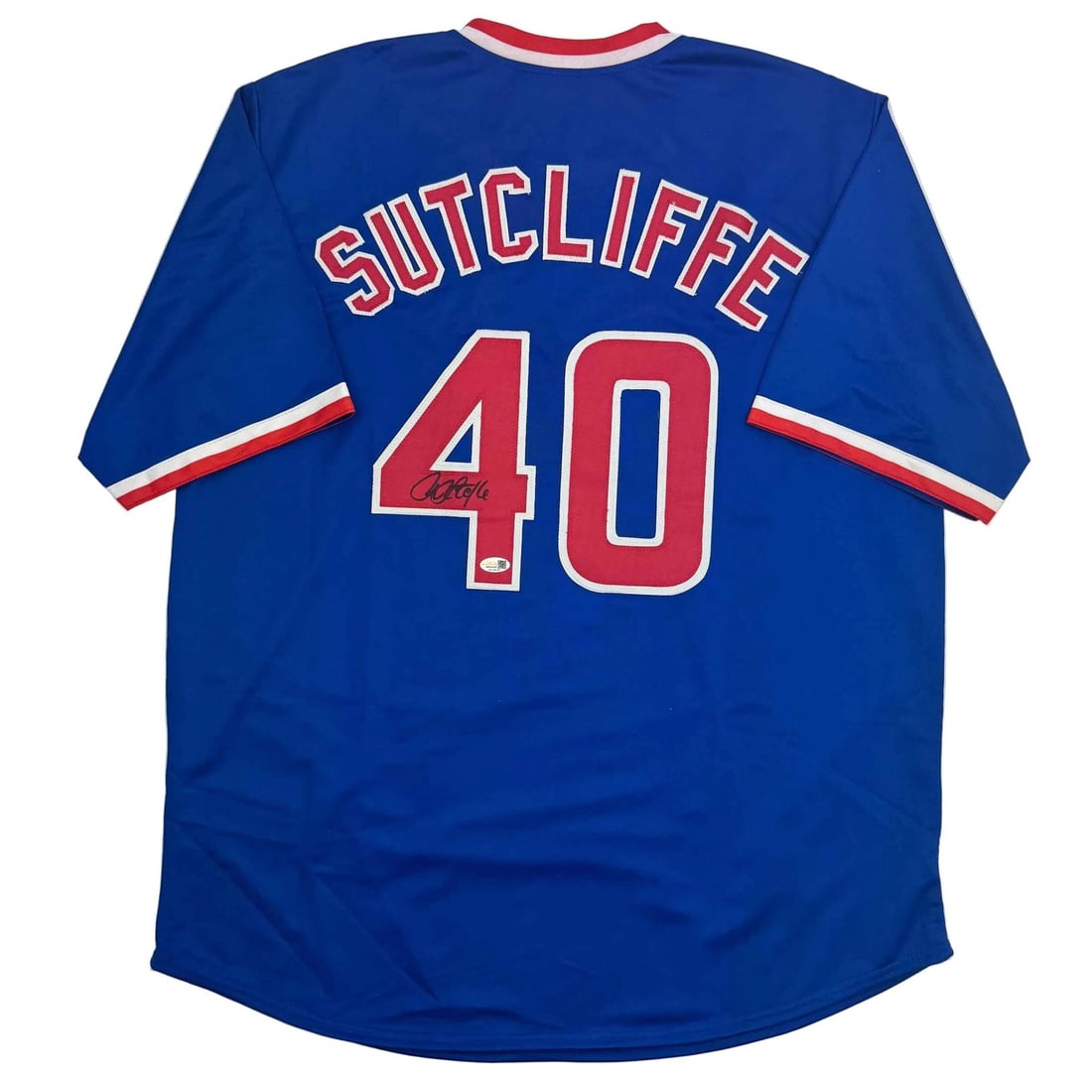 Rick Sutcliffe Autographed Chicago Cubs Jersey Beckett BAS COA: Rick Sutcliffe Autographed Chicago Cubs Jersey Beckett BAS COA Celebrate your love for baseball with this autographed Rick Sutcliffe Chicago Cubs blue baseball jersey. This original custom jersey feat