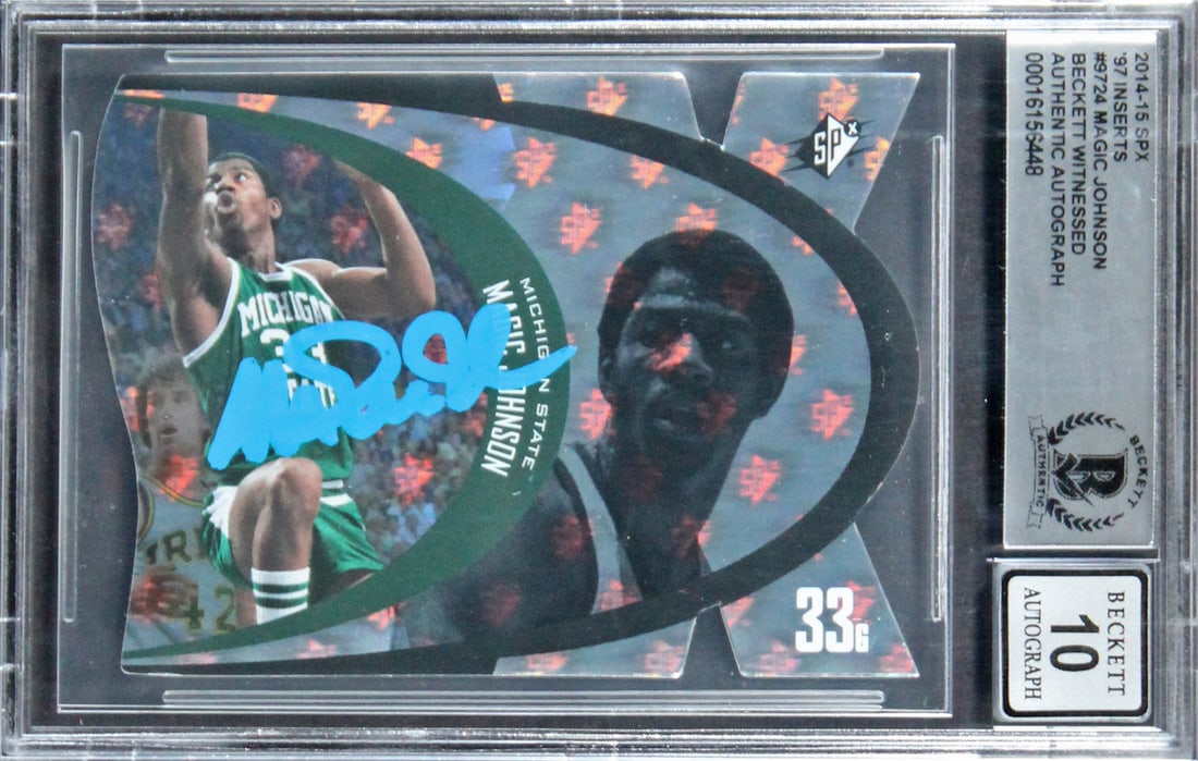 Magic Johnson Signed 2014 SPX '97 Inserts #9724 Card Gem Mint 10 Beckett Slabbed (1 of 2)