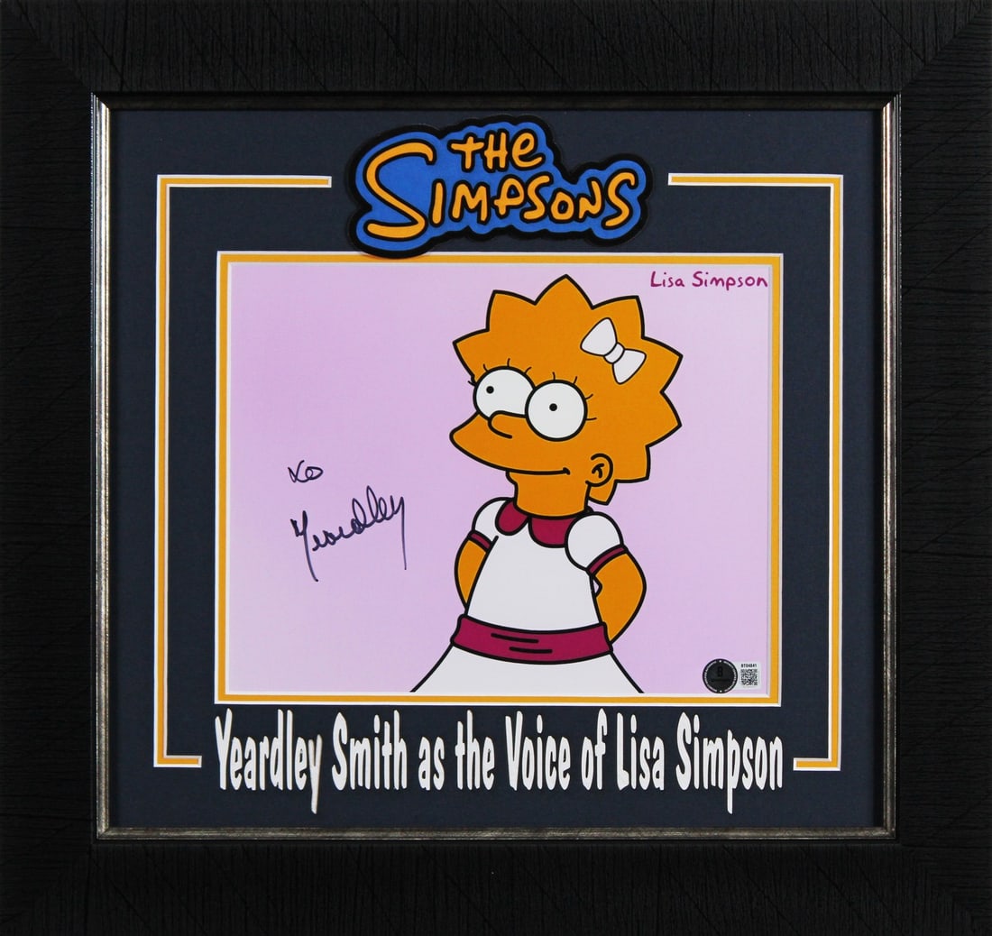 Yeardley Smith Signed The Simpsons 8x10 Framed Photo BAS Authenticated (1 of 2)