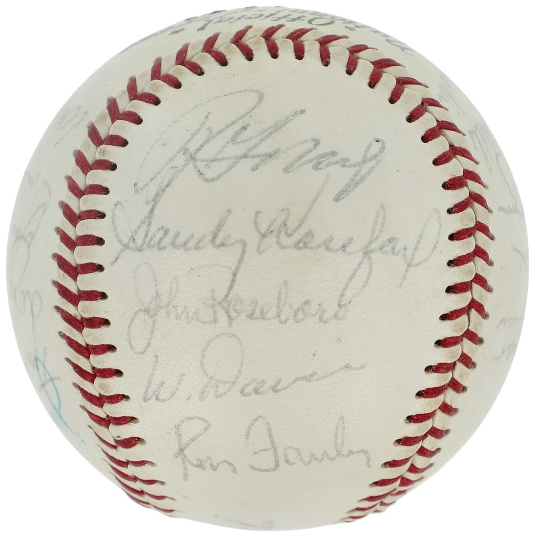 1966 Dodgers Team Signed Baseball Sandy Koufax Beckett COA 22 Signatures (1 of 8)