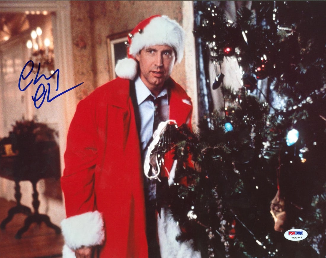Chevy Chase Signed 11x14 Photo National Lampoon Christmas Vacation PSA/DNA: Chevy Chase Signed 11x14 Photo National Lampoon Christmas Vacation PSA/DNA Capture the spirit of the holidays with this authentic 11x14 photograph personally signed by Chevy Chase from the iconic