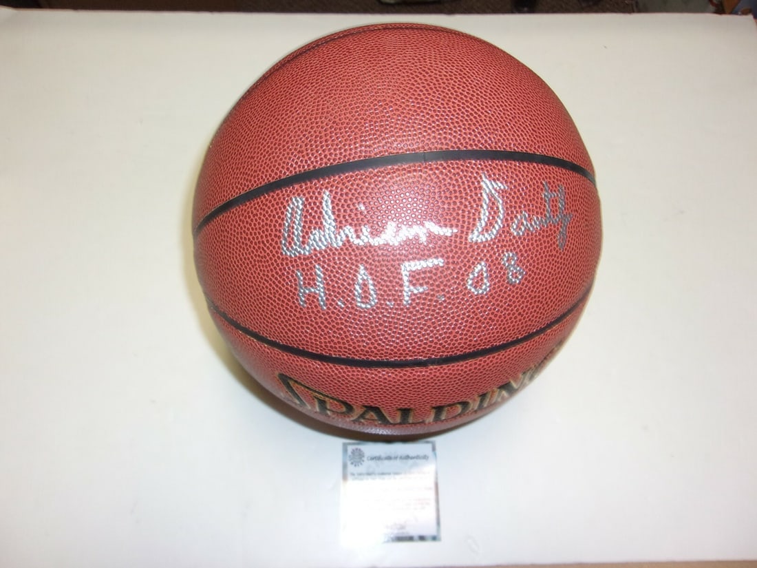 Adrian Dantley Signed Basketball Utah Jazz HOF 2008 with COA: Adrian Dantley Signed Basketball Utah Jazz HOF 2008 with COA This authentic signed basketball features the iconic autograph of Adrian Dantley, a Hall of Fame inductee in 2008, known for his