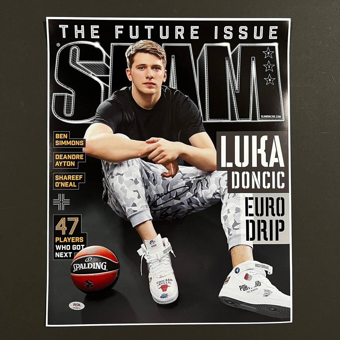 Luka Doncic Signed 16x20 Photo PSA/DNA Dallas Mavericks: Luka Doncic Signed 16x20 Photo PSA/DNA Dallas Mavericks This striking 16x20 photograph features Luka Doncic, a standout player for the Dallas Mavericks, captured in "The Future Issue Slam". The photog