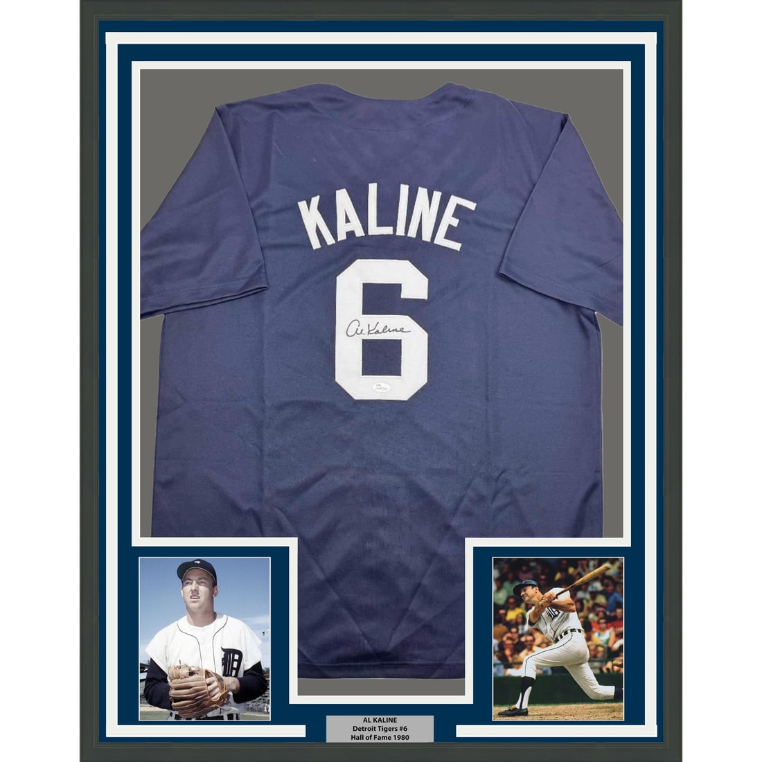 Framed Al Kaline Autographed Detroit Tigers Jersey with JSA COA (1 of 2)