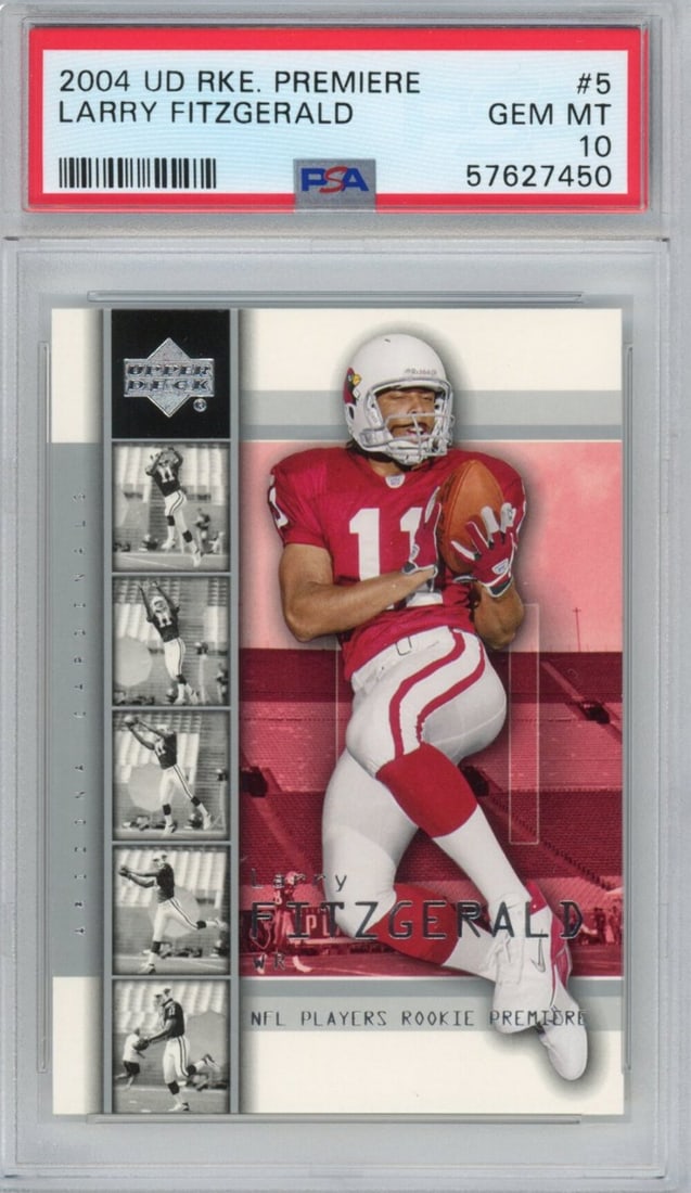 2004 Upper Deck Larry Fitzgerald #5 Rookie Card PSA 10 NFL Authentic (1 of 2)