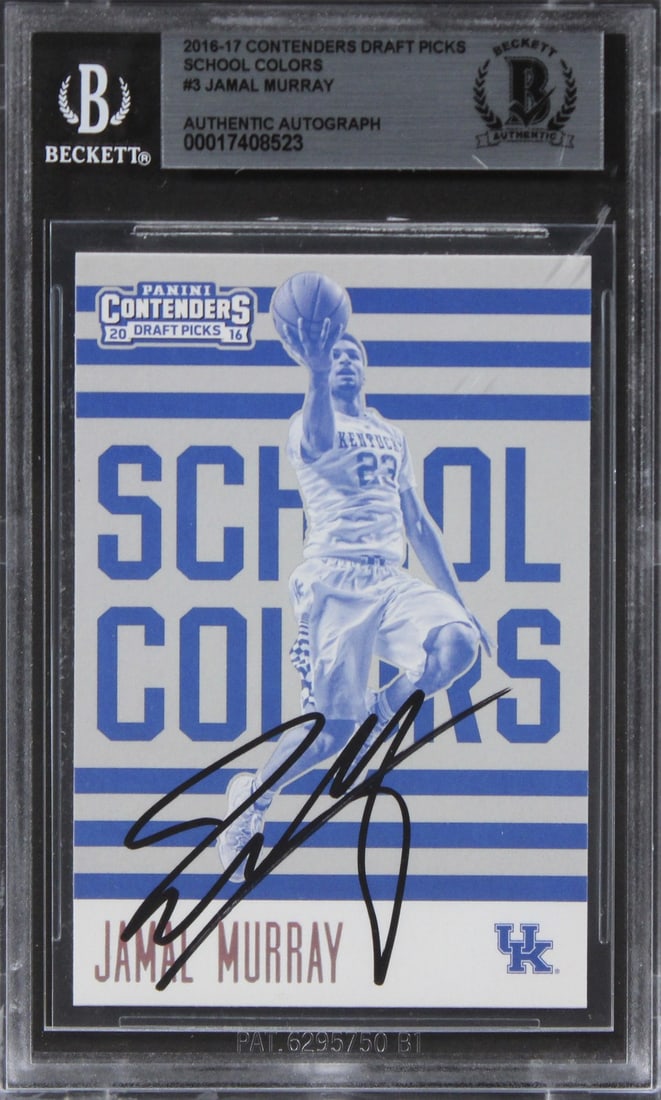 Jamal Murray Autographed 2016 Contenders Draft Picks #3 Card Kentucky Wildcats BAS Slab (1 of 2)