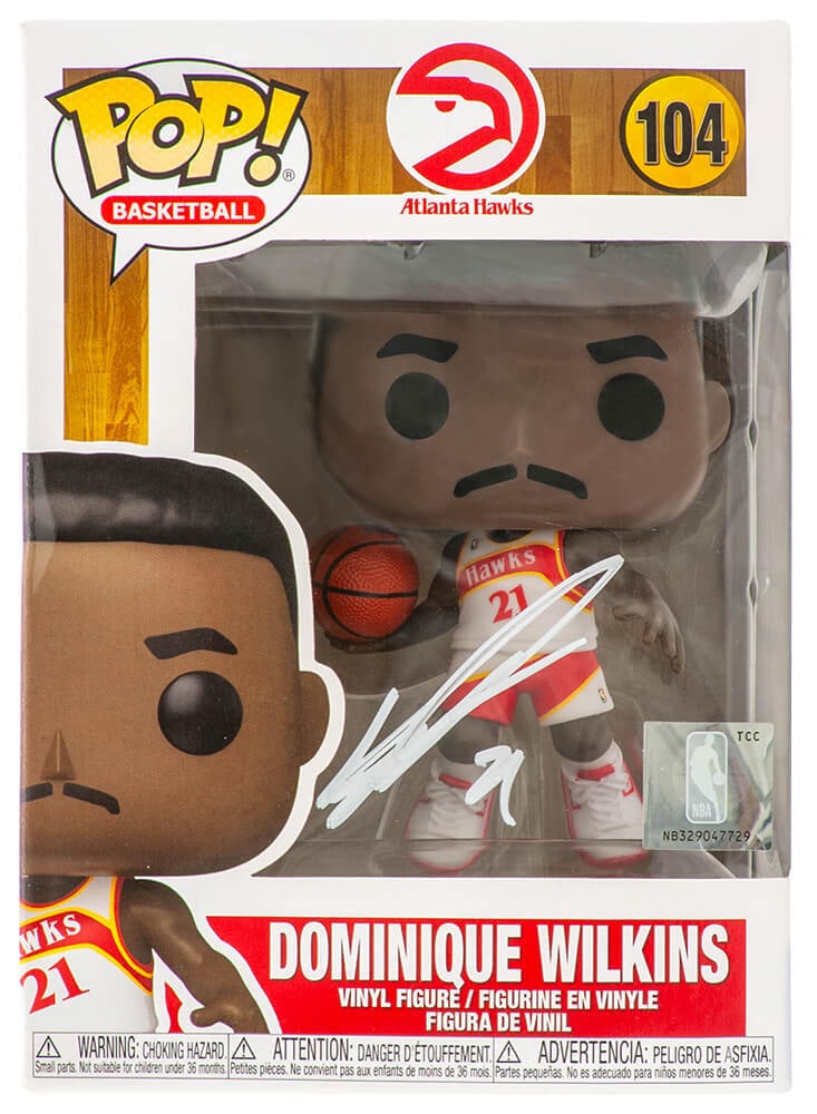 Dominique Wilkins Signed Funko Pop Doll #104 Atlanta Hawks COA: Dominique Wilkins Signed Funko Pop Doll #104 Atlanta Hawks COA Dominique Wilkins Signed Funko Pop Doll #104 Atlanta Hawks COA Celebrate the legacy of basketball legend Dominique Wilkins with this