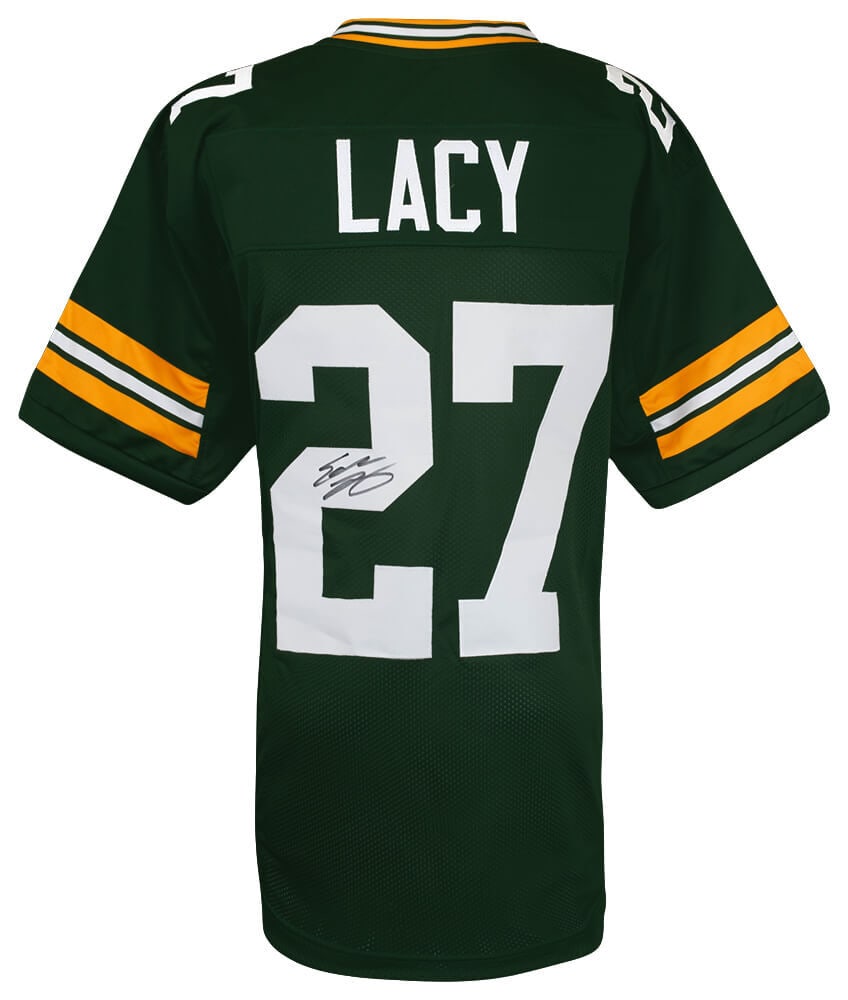 Eddie Lacy Signed Green Packers Football Jersey with COA: Eddie Lacy Signed Green Packers Football Jersey with COA Eddie Lacy Signed Green Packers Football Jersey with COA Celebrate your fandom with this Eddie Lacy signed green custom football jersey from th