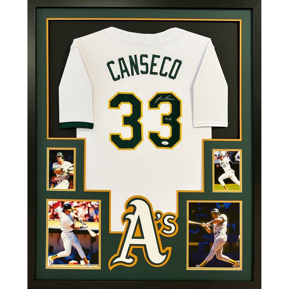 Jose Canseco Autographed Framed Jersey JSA Certified Oakland Athletics: Jose Canseco Autographed Framed Jersey JSA Certified Oakland Athletics This autographed Jose Canseco framed jersey is a must-have for any Oakland Athletics fan. Authenticated by JSA, a leader in sport