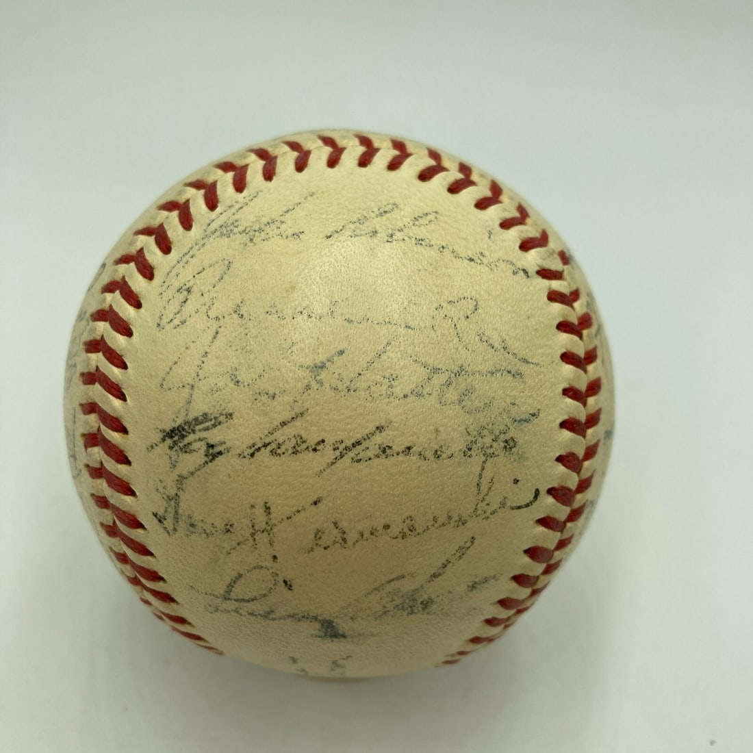 1949 Brooklyn Dodgers Team Signed Baseball with JSA COA by Jackie Robinson and 23 Others (1 of 8)