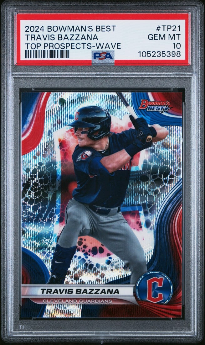 2024 Bowmans Best Travis Bazzana #TP21 PSA 10 Top Pros Wave Baseball Card (1 of 2)