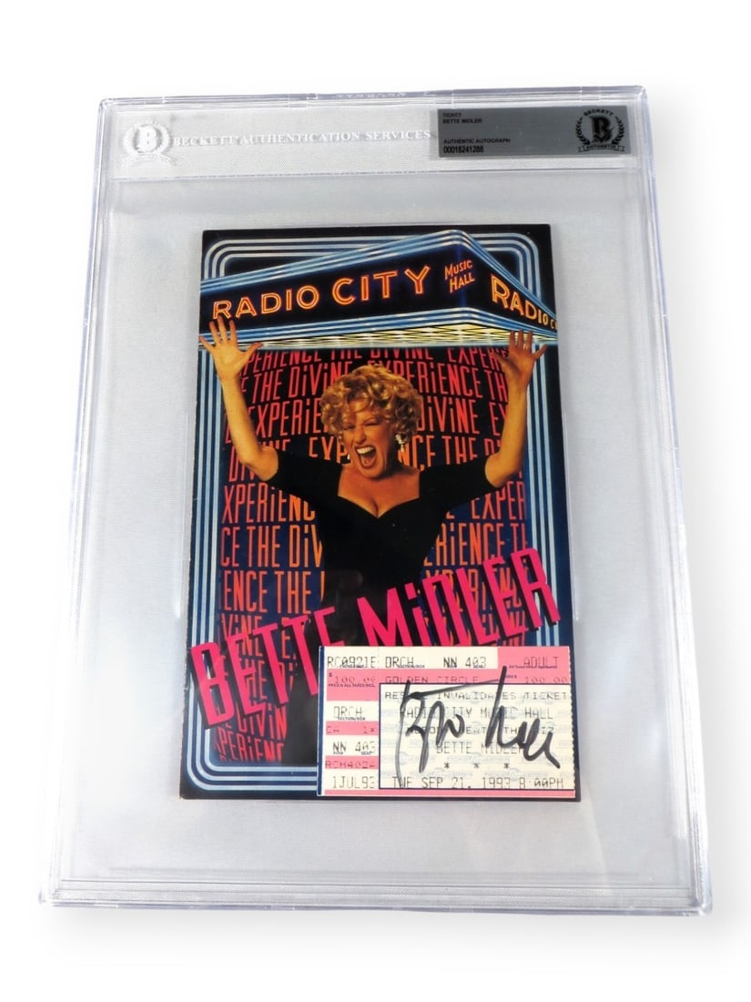 Bette Midler Autographed Ticket Stub Beckett Authenticated (1 of 3)