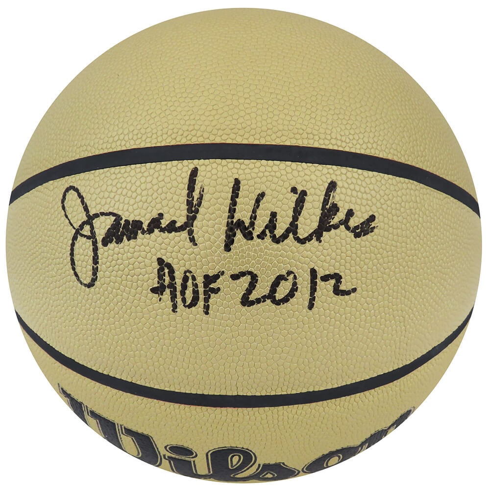 Jamaal Wilkes Signed Wilson Gold NBA Ball HOF 2012 COA: Jamaal Wilkes Signed Wilson Gold NBA Ball HOF 2012 COA Jamaal Wilkes Signed Wilson Gold NBA Ball HOF 2012 COA This is a signed Wilson gold NBA basketball by Jamaal Wilkes, featuring the inscription 'H