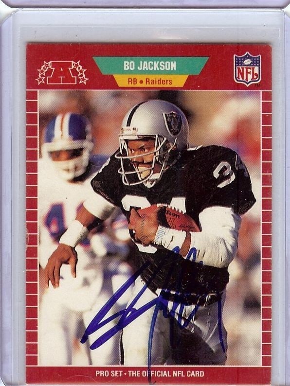 Bo Jackson 1989 Pro Set Autographed Football Card #185 JSA Authenticated (1 of 3)