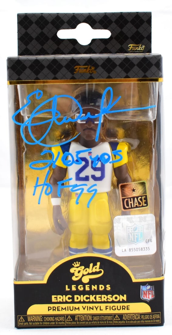 Funko Vinyl Eric Dickerson Rams Figure Signed With HOF 2105 Yards Beckett Authenticated (1 of 10)