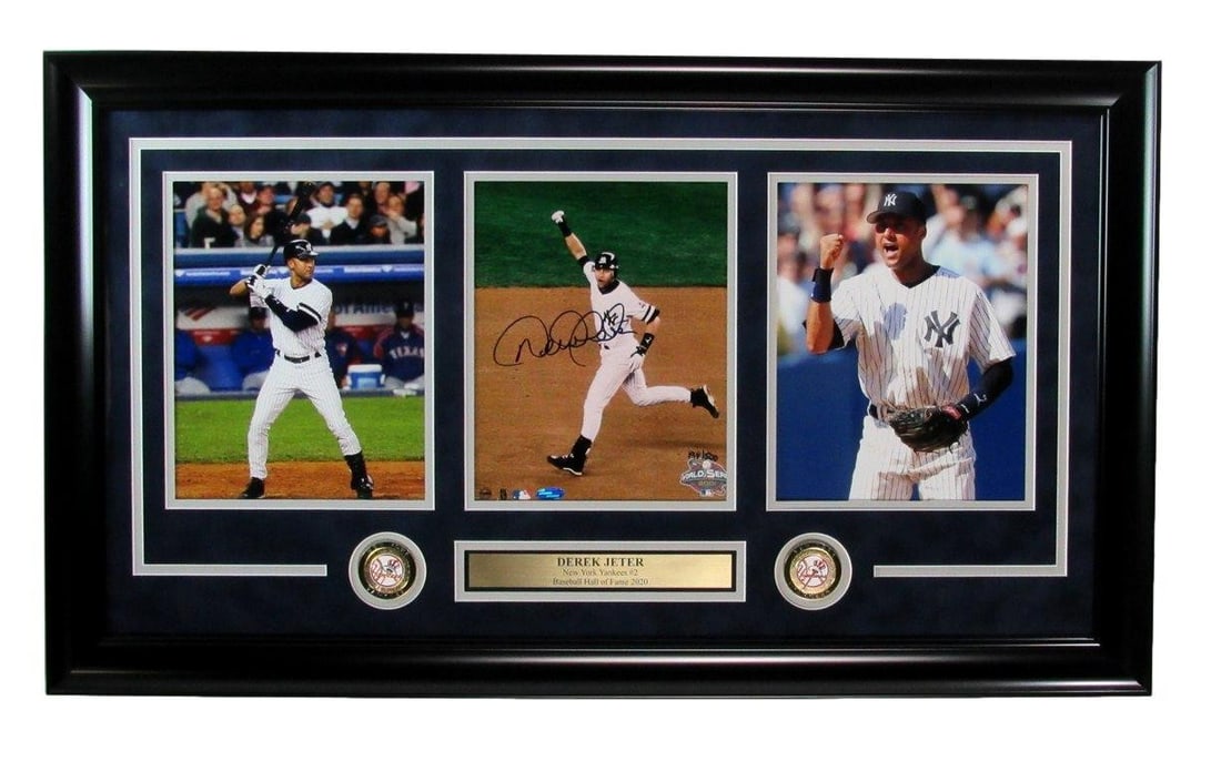 Derek Jeter HOF Autographed 8x10 Photo Collage Framed Steiner Authenticated (1 of 4)
