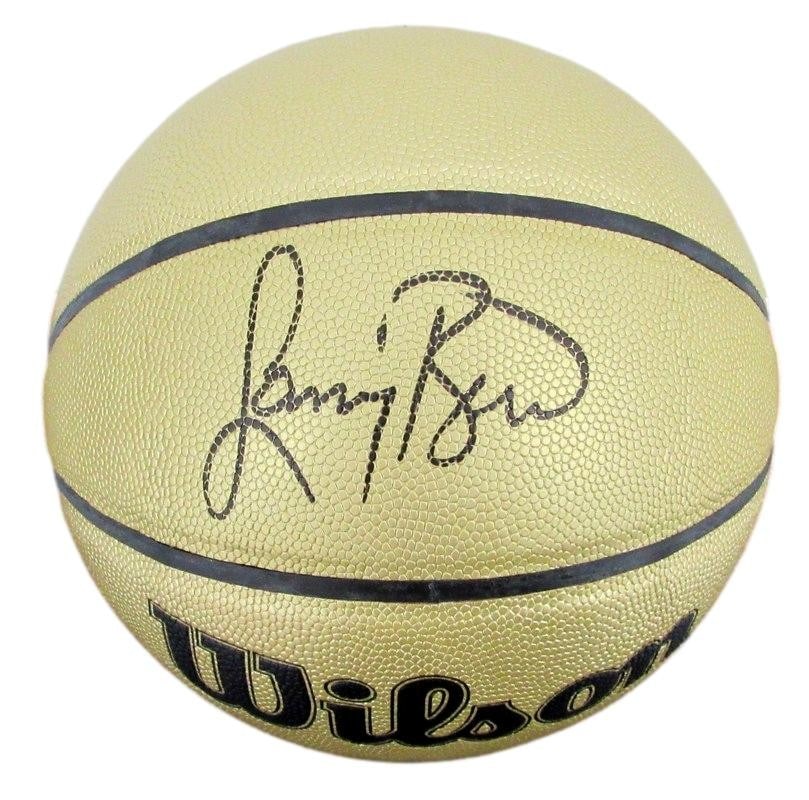 Larry Bird Autographed Gold Wilson NBA Basketball Boston Celtics JSA Certified (1 of 4)