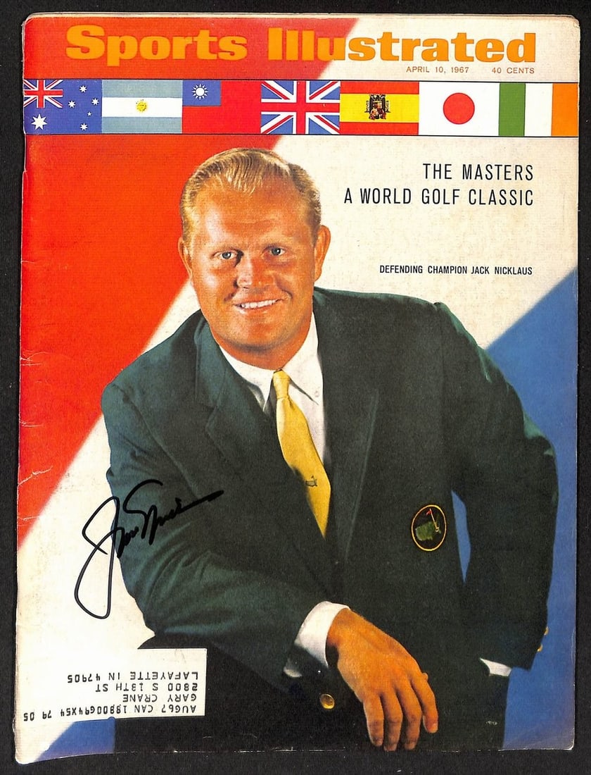 1967 Sports Illustrated Magazine Signed by Jack Nicklaus PSA DNA Authenticated: 1967 Sports Illustrated Magazine Signed by Jack Nicklaus PSA DNA Authenticated This is an original April 10, 1967 issue of Sports Illustrated magazine, signed by Jack Nicklaus. The magazine is authent