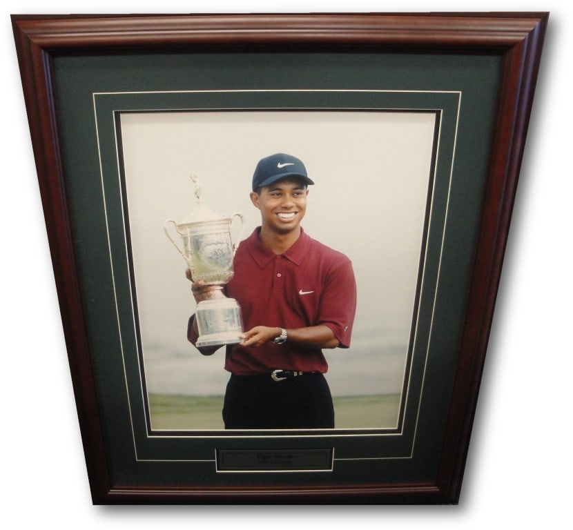 Tiger Woods 16x20 Custom Framed Photo 2000 US Open Upper Deck (1 of 3)