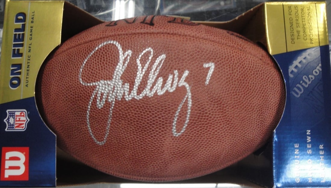 John Elway Signed Football Denver Broncos JSA Authenticated (1 of 3)