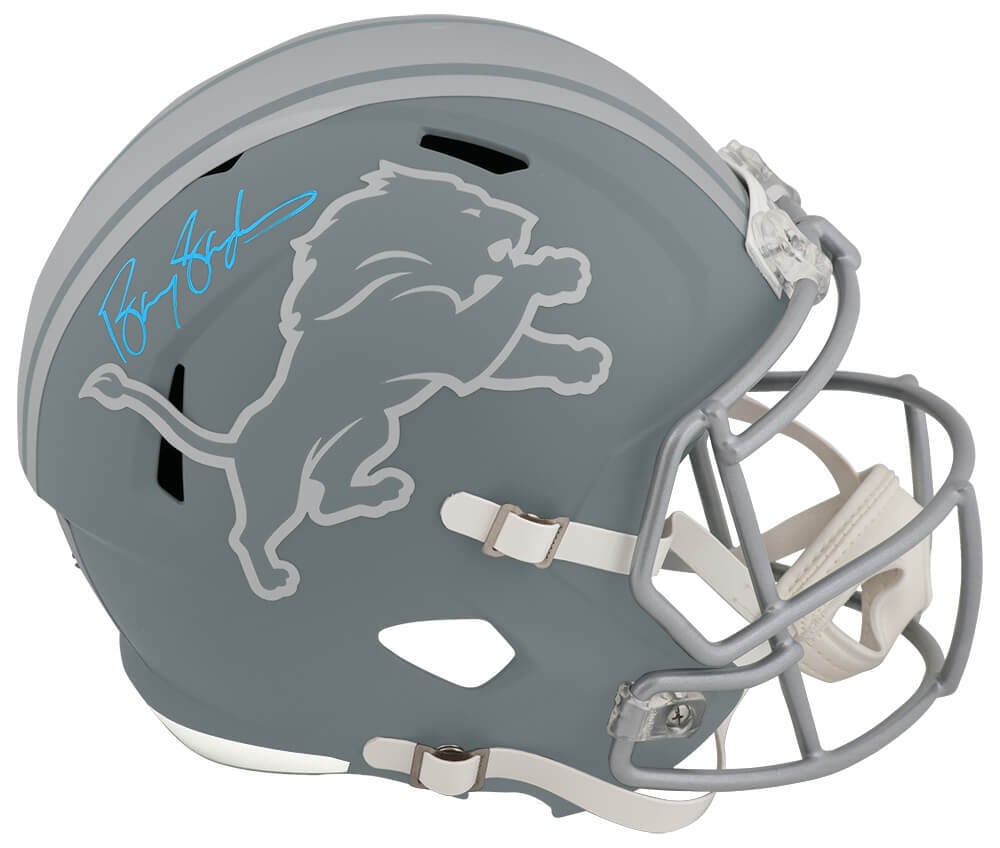 Barry Sanders Signed Lions Riddell Full Size Helmet with COA (1 of 1)