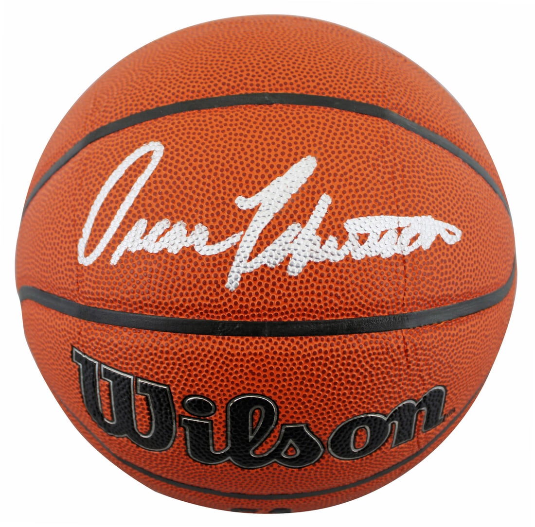 Oscar Robertson Signed Milwaukee Bucks Wilson Basketball BAS Authenticated: Oscar Robertson Signed Milwaukee Bucks Wilson Basketball BAS Authenticated This authentic Wilson indoor/outdoor basketball has been personally signed by Oscar Robertson, a legendary player of the Milw