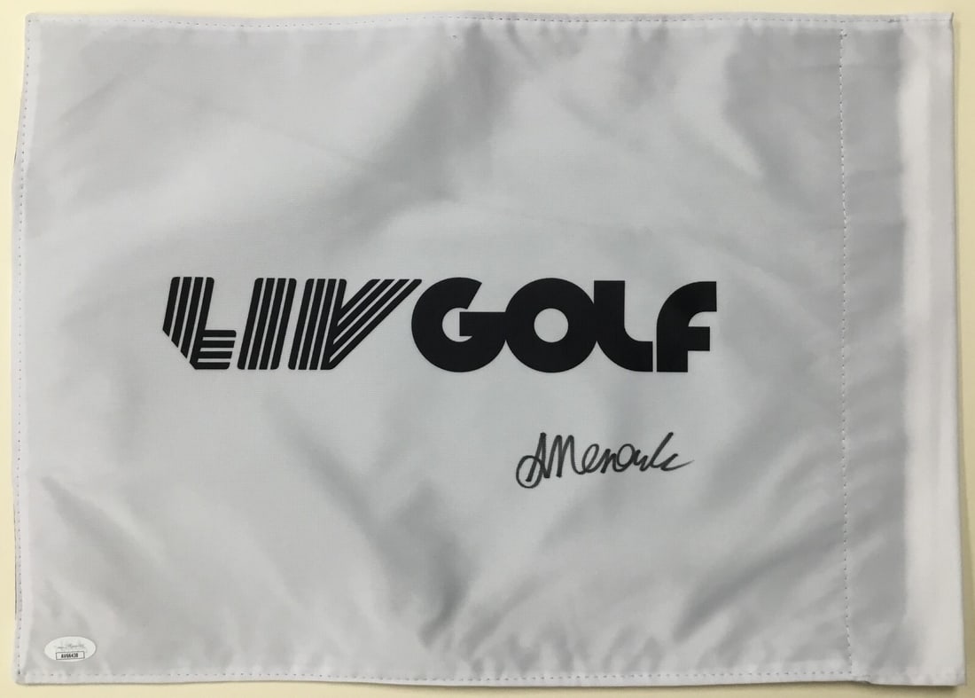 Adrian Meronk LIV 18 Signed Golf Pin Flag JSA Authenticated: Adrian Meronk LIV 18 Signed Golf Pin Flag JSA Authenticated Celebrate the talent of PGA star Adrian Meronk with this officially licensed LIV 18 signed pin flag. This unique piece features a perfect si