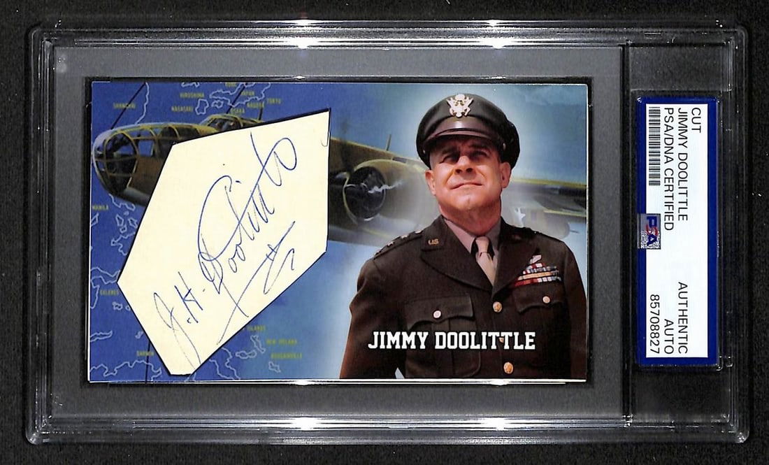 Signed 3x5 Custom Card Jimmy Doolittle PSA DNA Authenticated Pilot (1 of 1)