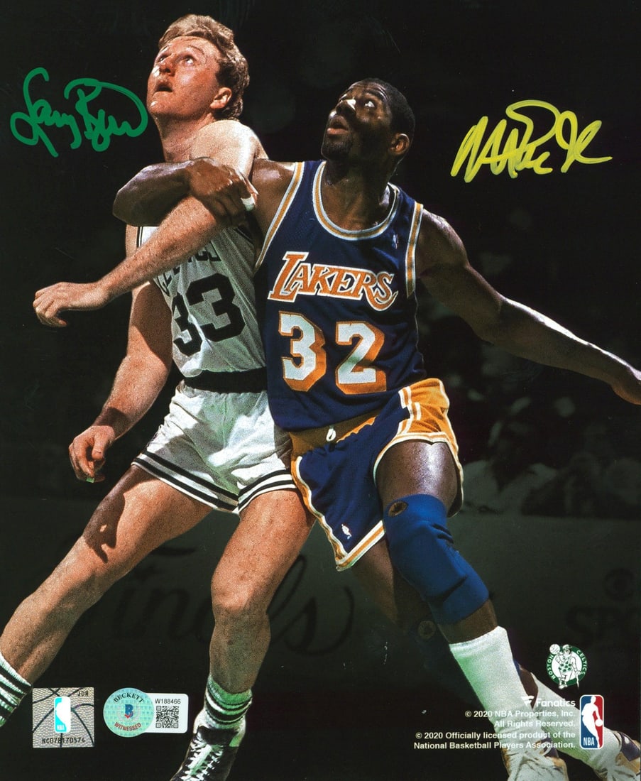Magic Johnson Larry Bird Signed 8x10 Photo BAS Witnessed Authentic (1 of 2)
